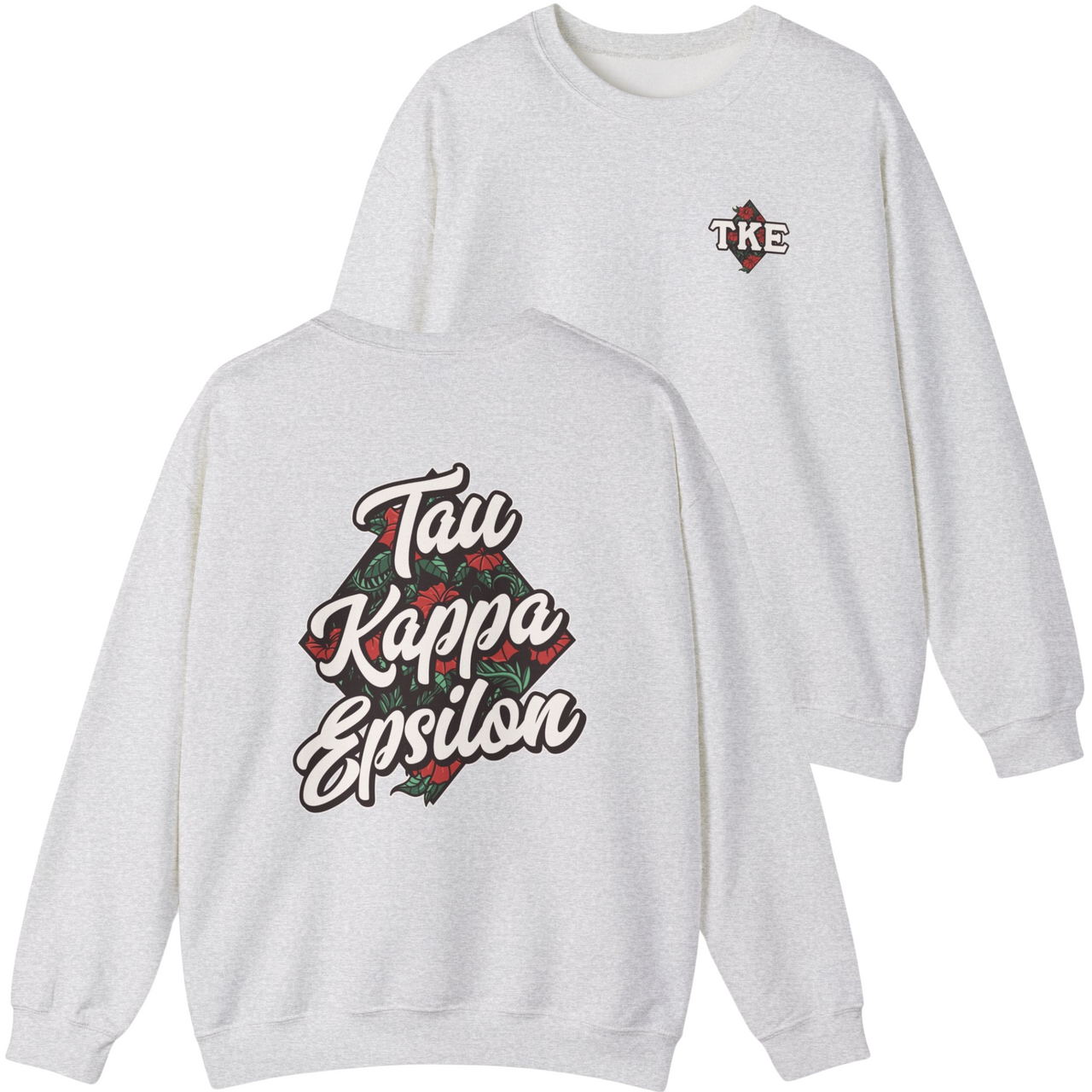 Grey Tau Kappa Epsilon Graphic Crewneck Sweatshirt | Aloha