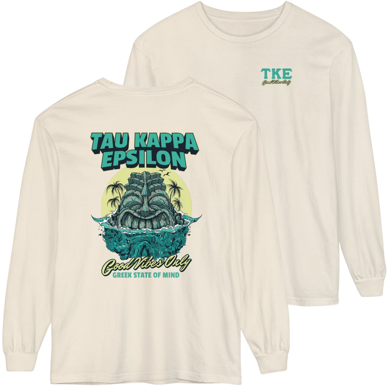 ivory Tau Kappa Epsilon Graphic Long Sleeve | Good Vibes Only