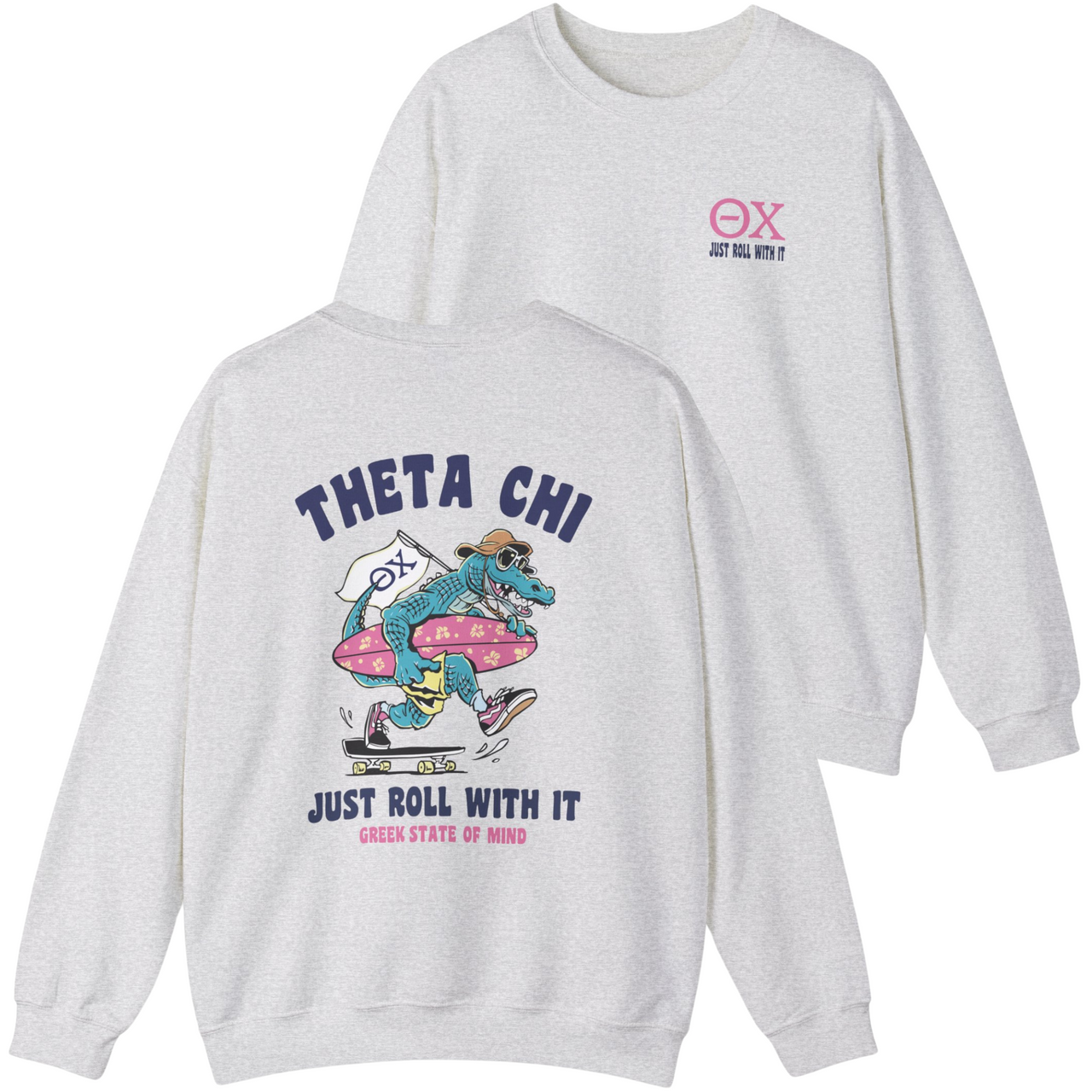 Theta Chi Graphic Crewneck Sweatshirt | Alligator Skater