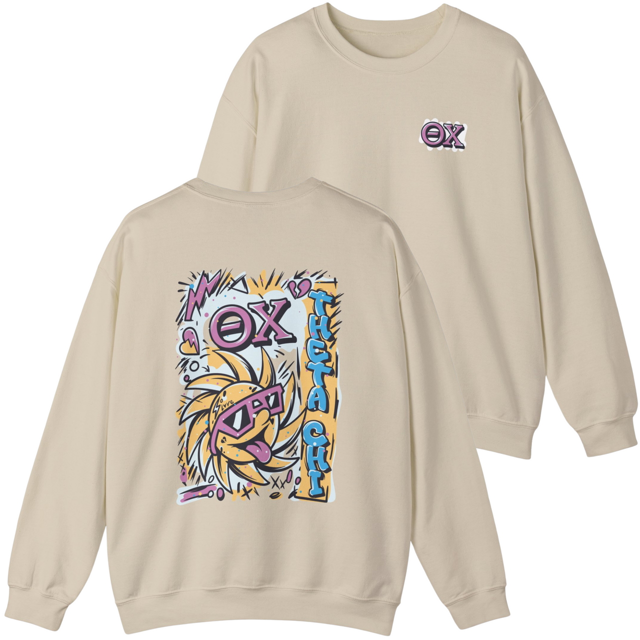 Theta Chi Graphic Crewneck Sweatshirt | Fun in the Sun