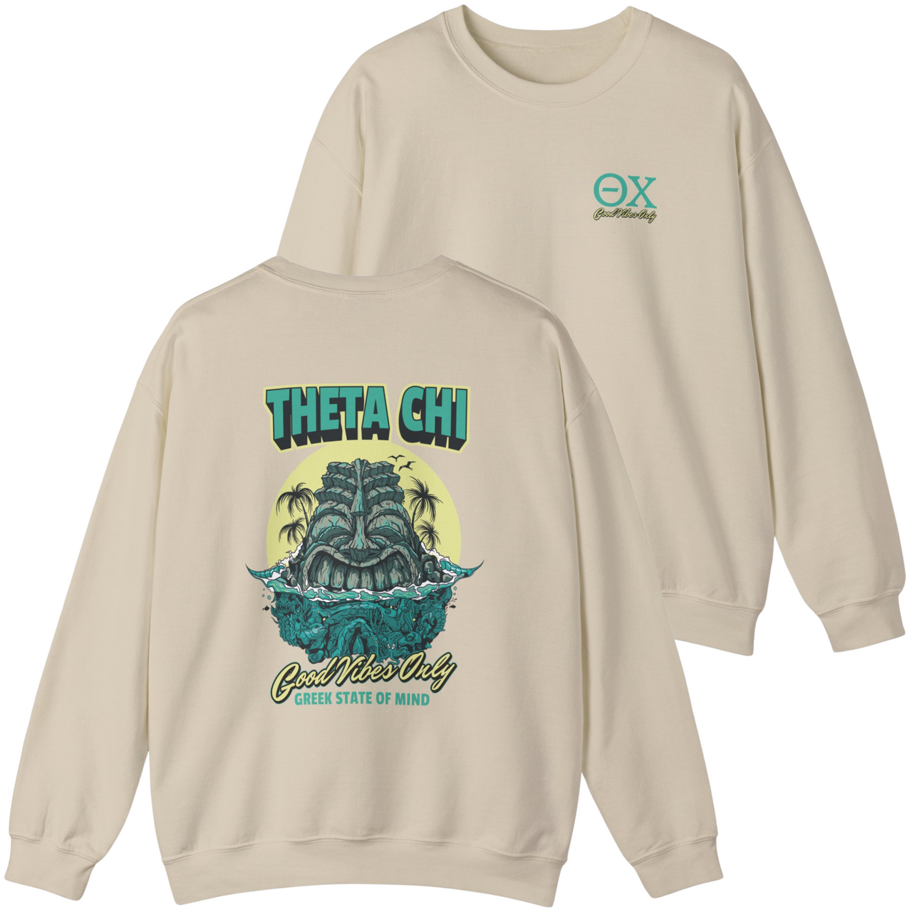 Theta Chi Graphic Crewneck Sweatshirt | Good Vibes Only