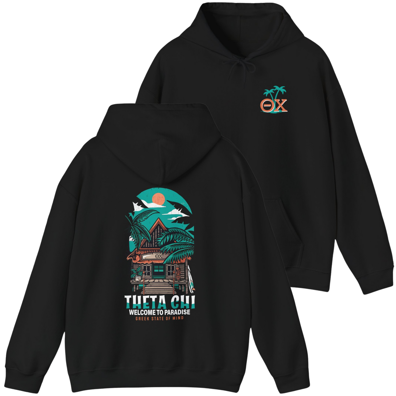 Theta Chi Graphic Hoodie | Welcome to Paradise