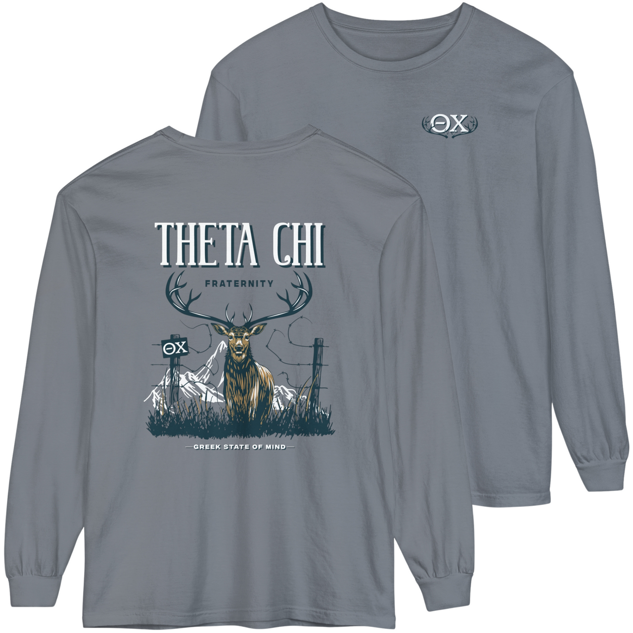 Theta Chi Graphic Long Sleeve | Big Buck