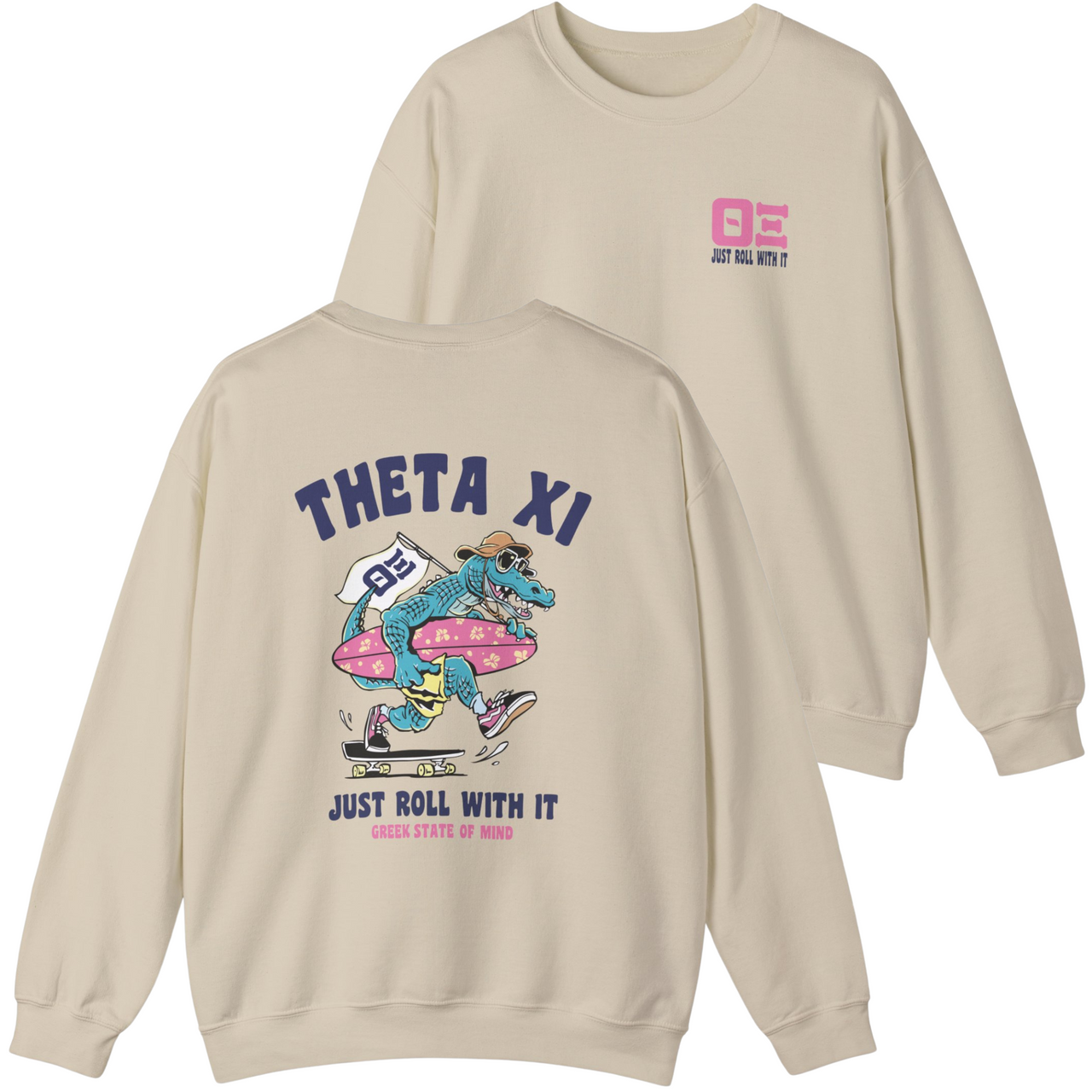 Theta Xi Graphic Crewneck Sweatshirt | Alligator Skater