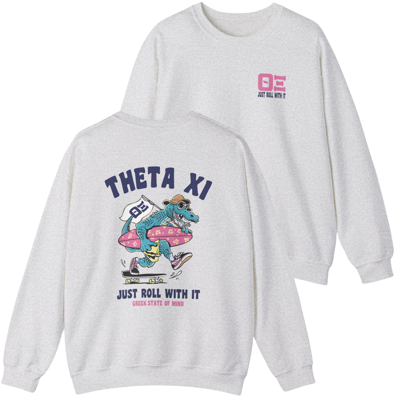 Theta Xi Graphic Crewneck Sweatshirt | Alligator Skater