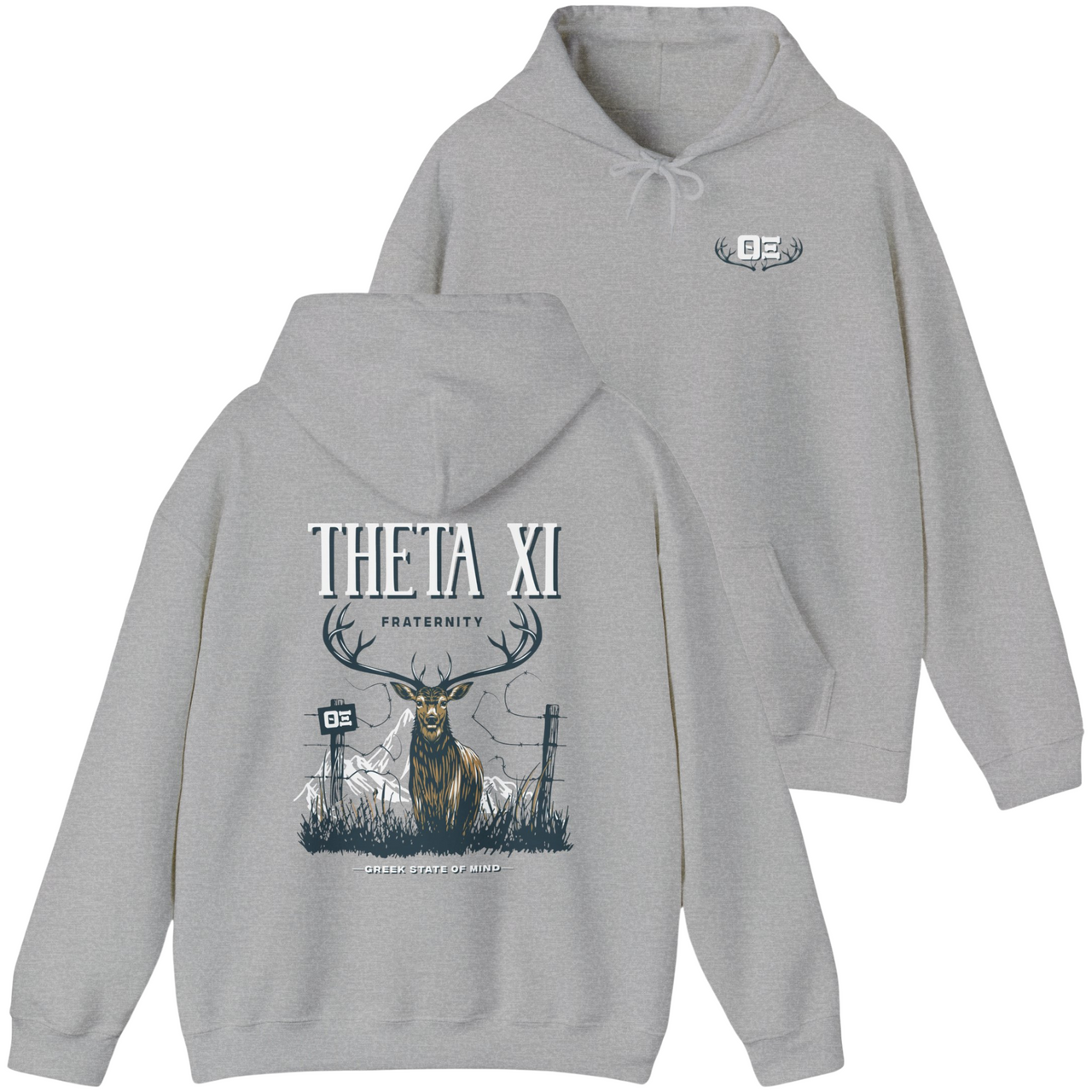 Theta Xi Graphic Hoodie | Big Buck