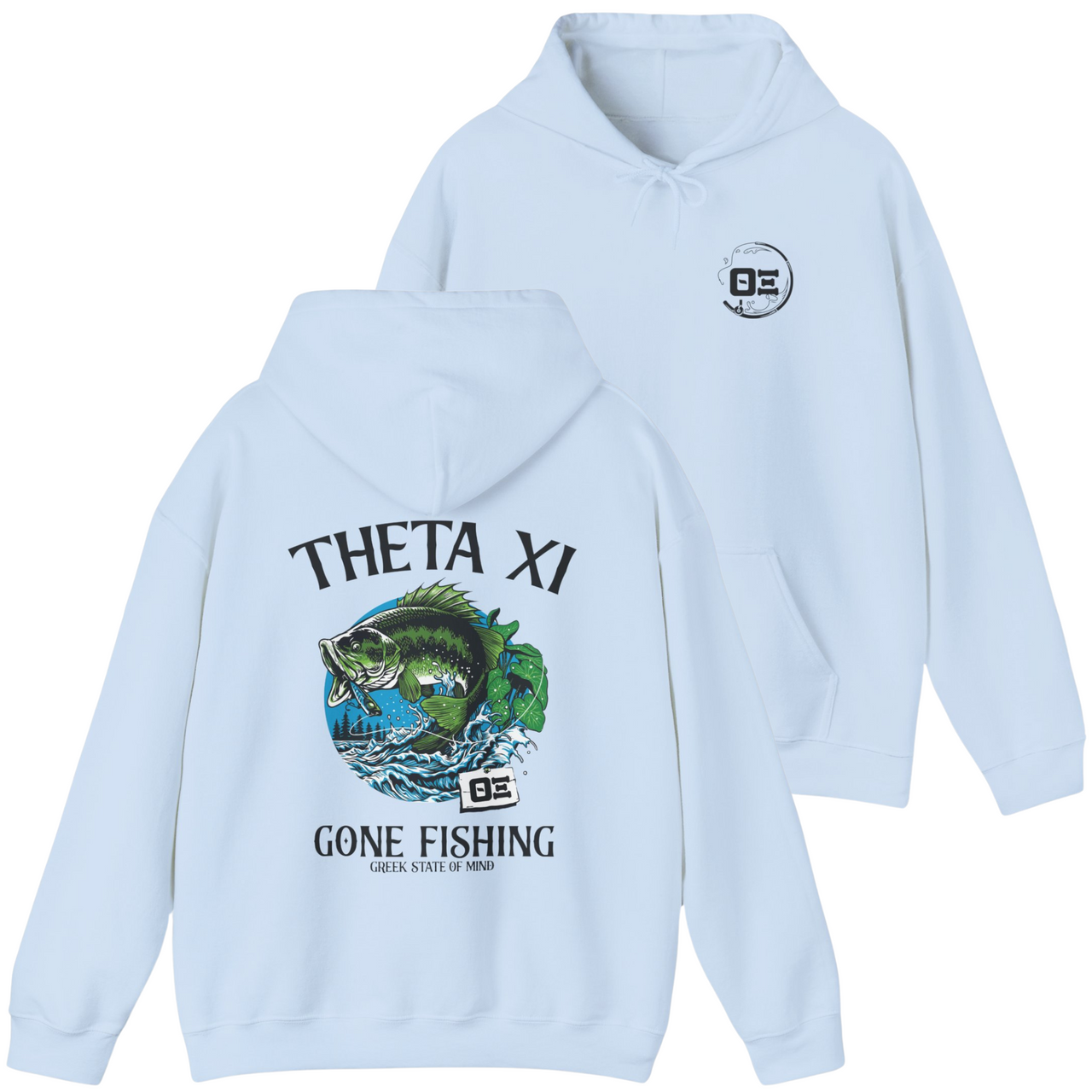 Theta Xi Graphic Hoodie | Gone Fishing