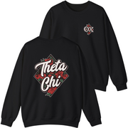 Black Theta Chi Graphic Crewneck Sweatshirt | Aloha