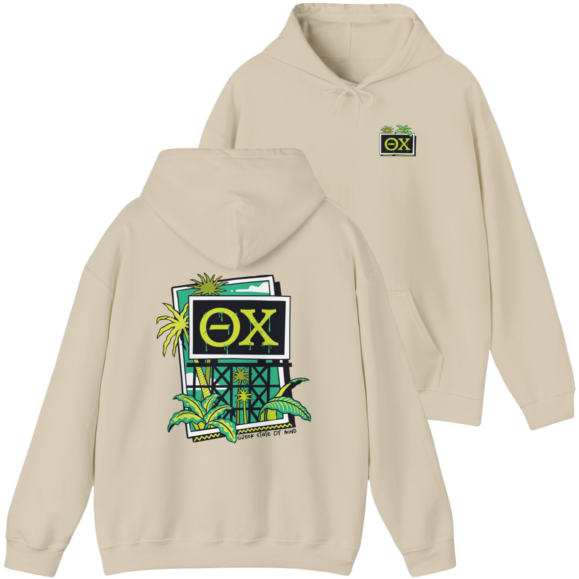 Ivory Theta Chi Graphic Hoodie