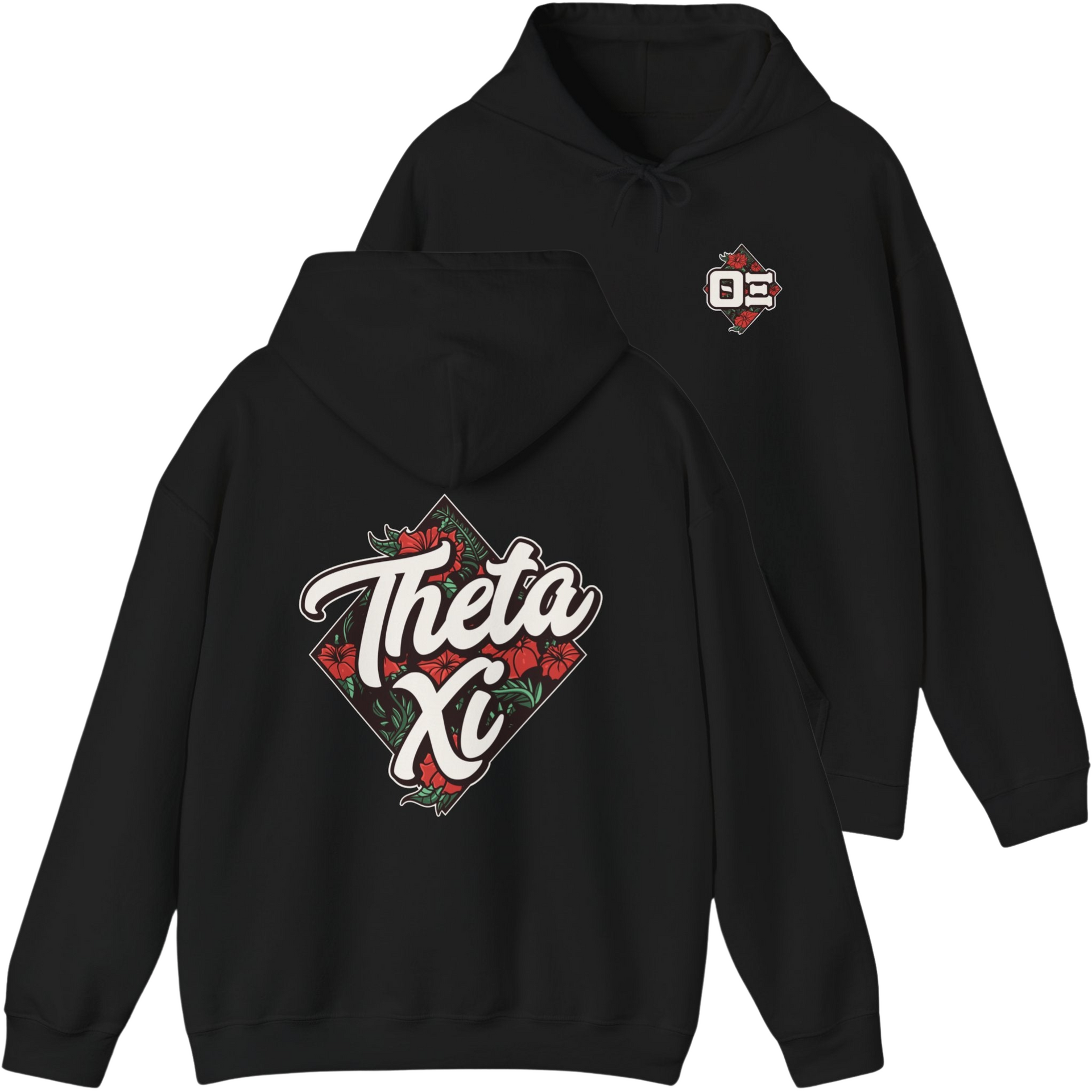 black Theta Xi Graphic Hoodie | Aloha