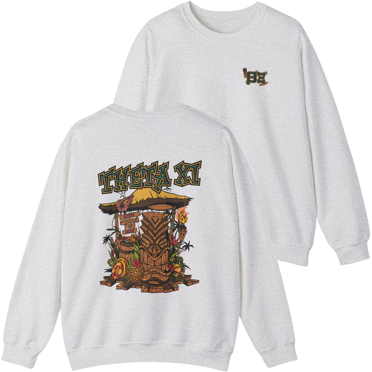 grey Theta Xi Graphic Crewneck Sweatshirt | Tiki Time
