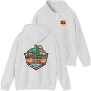 grey Theta Xi Graphic Hoodie | Desert Mountains