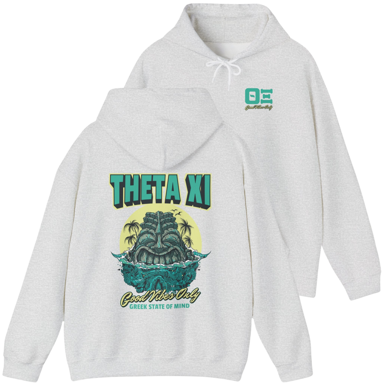 ash Theta Xi Graphic Hoodie | Good Vibes Only