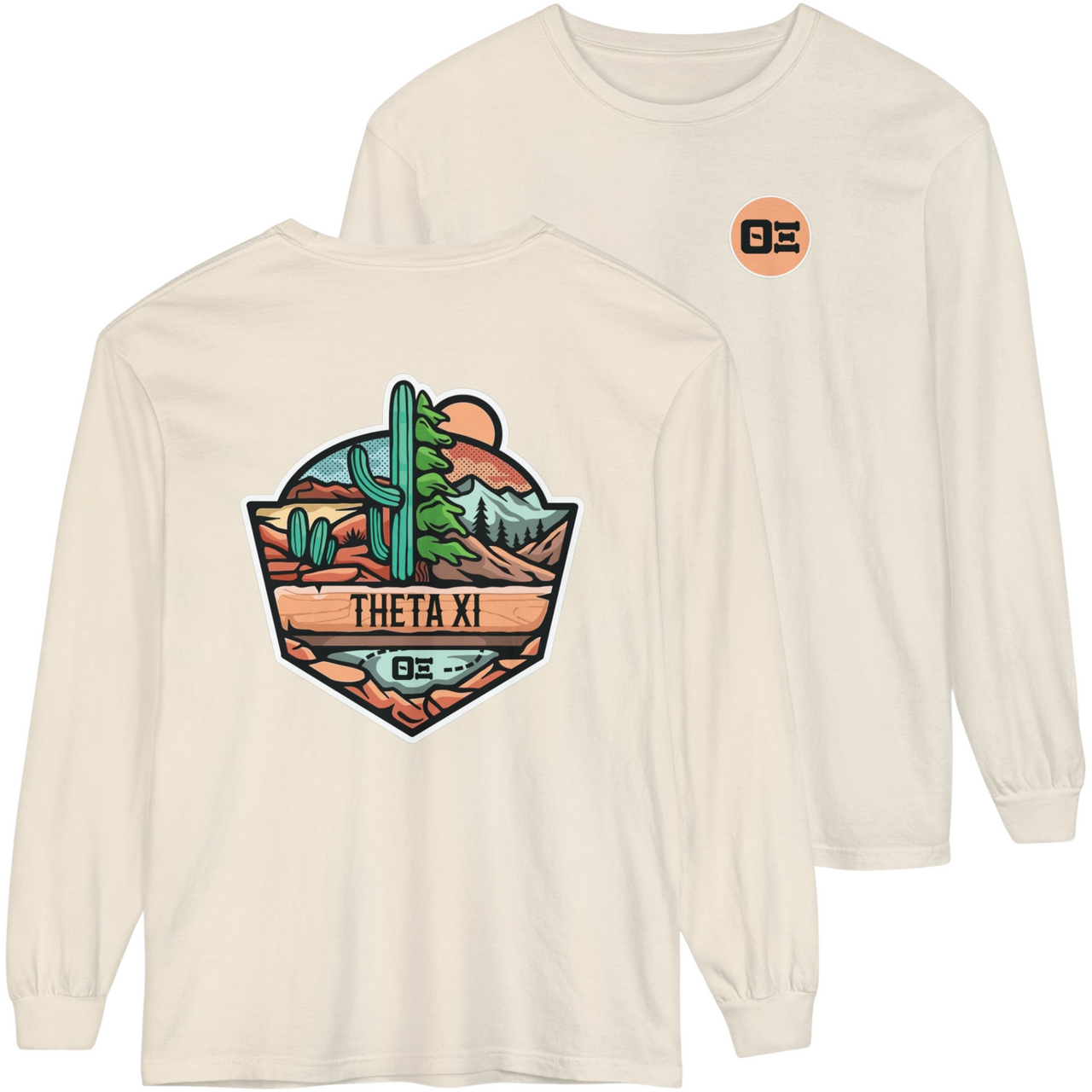 ivory Theta Xi Graphic Long Sleeve | Desert Mountains