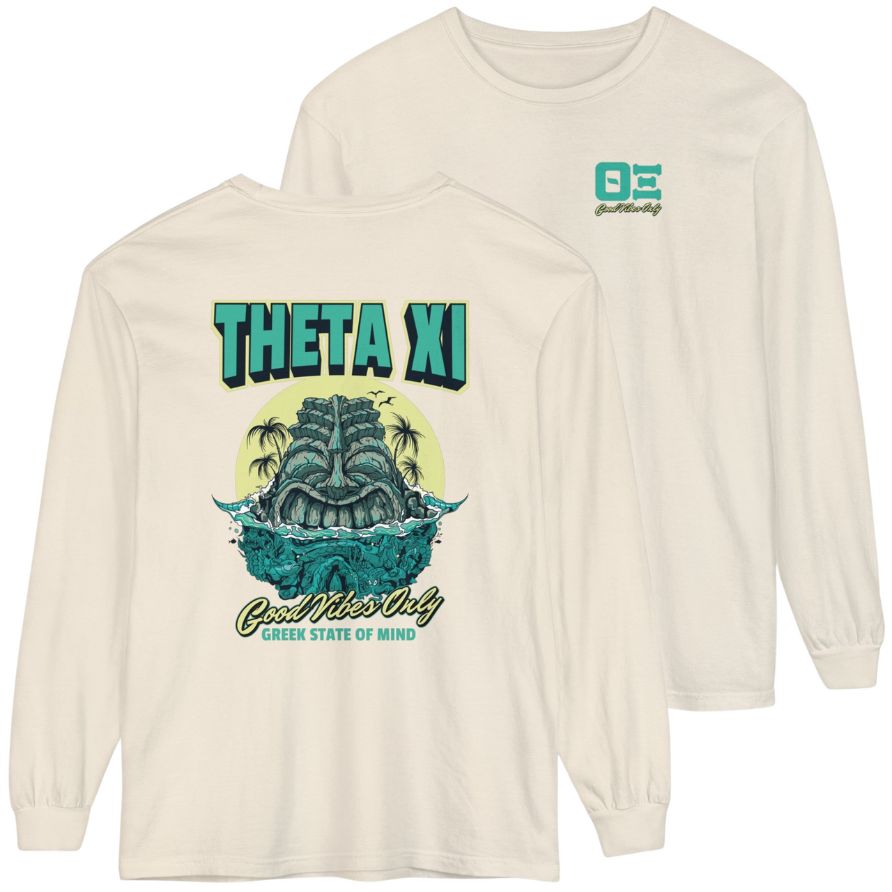 ivory Theta Xi Graphic Long Sleeve | Good Vibes Only