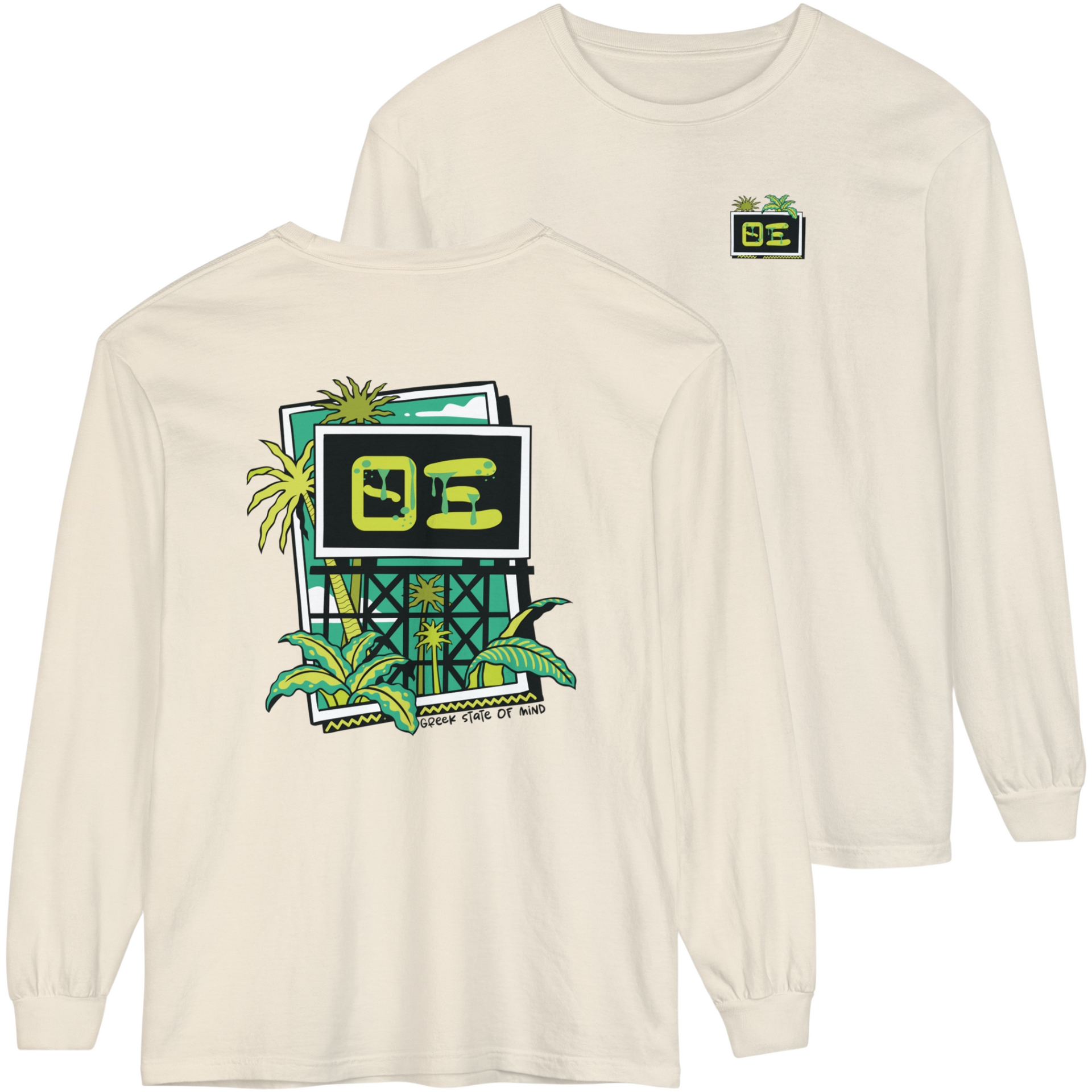 Ivory Theta Xi Graphic Long Sleeve | Tropical Billboard