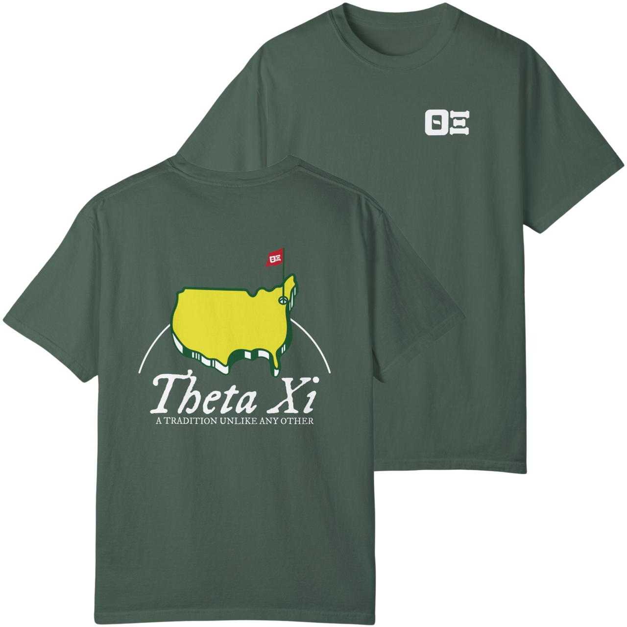 green Theta Xi Graphic T-Shirt | The Masters