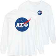 White Alpha Sigma Phi Graphic Long Sleeve | Nasa 2.0