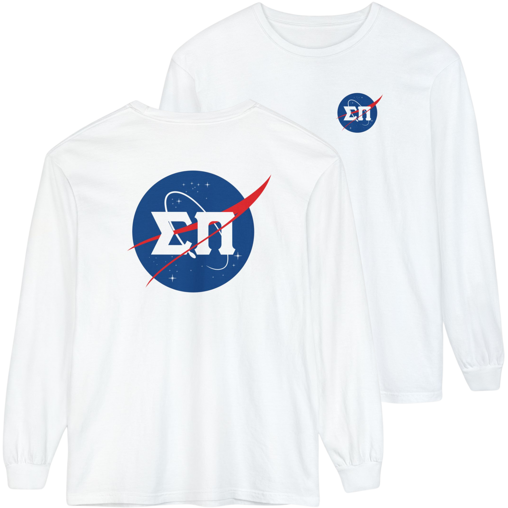 White Sigma Pi Graphic Long Sleeve | Nasa 2.0