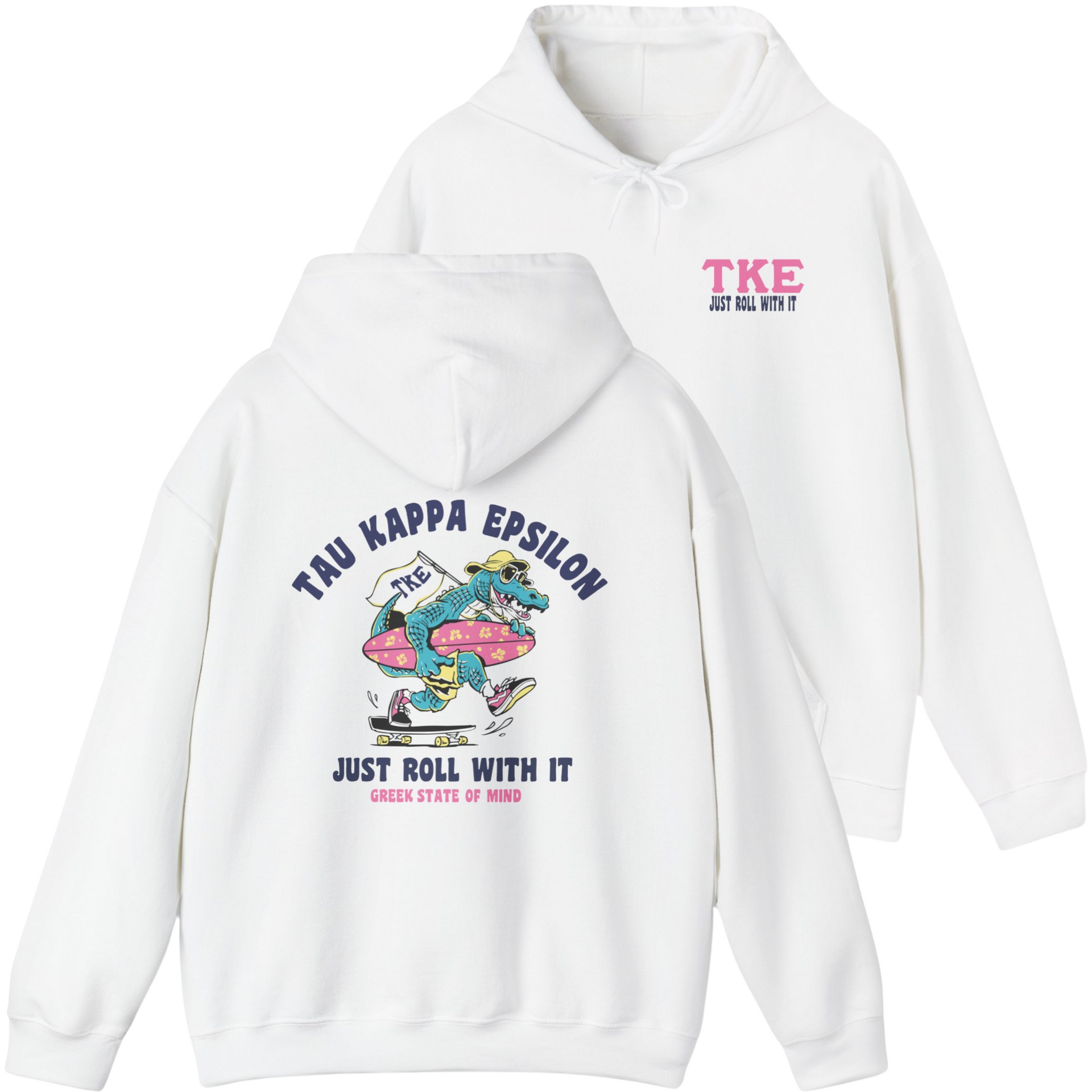 White Tau Kappa Epsilon Graphic Hoodie | Alligator Skater