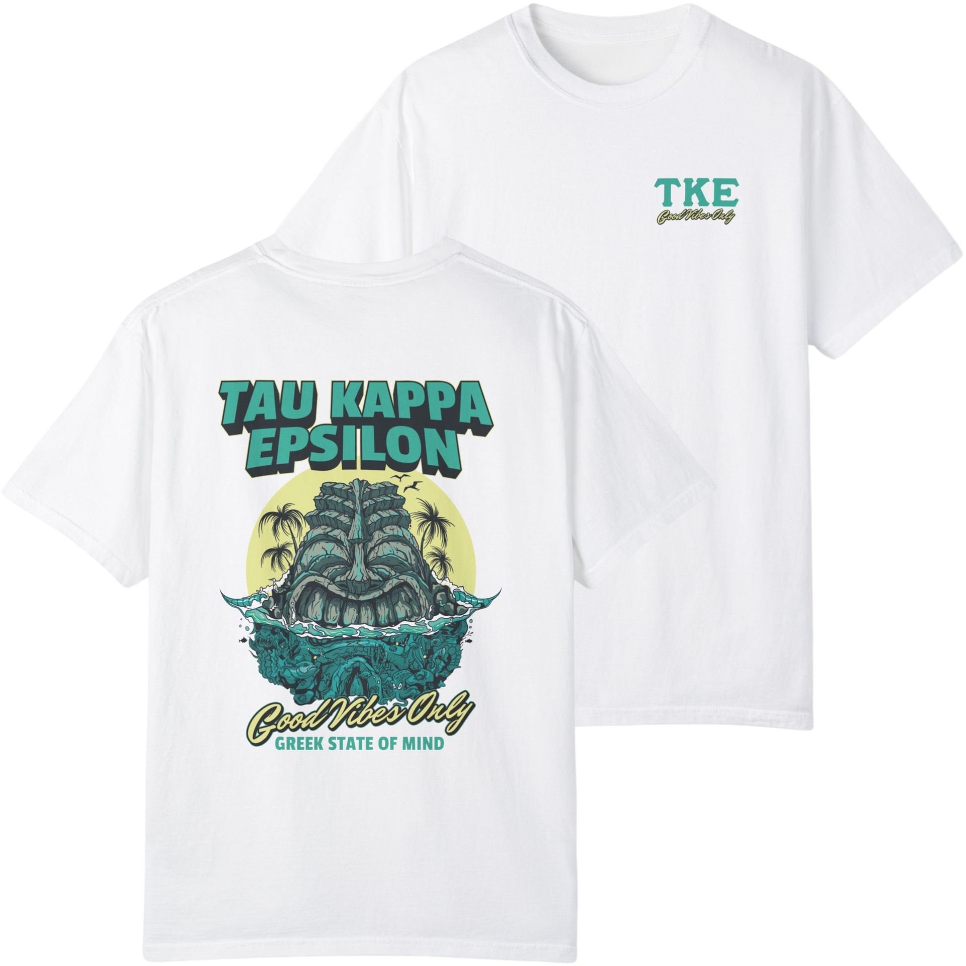 White Tau Kappa Epsilon Graphic T-Shirt | Good Vibes Only