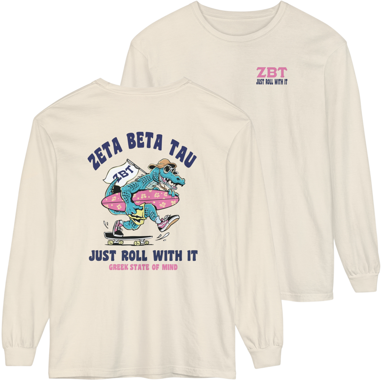 Zeta Beta Tau Graphic Long Sleeve | Alligator Skater