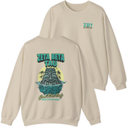 ivory Zeta Beta Tau Graphic Crewneck Sweatshirt | Good Vibes Only