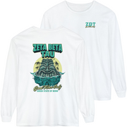 white Zeta Beta Tau Graphic Long Sleeve | Good Vibes Only