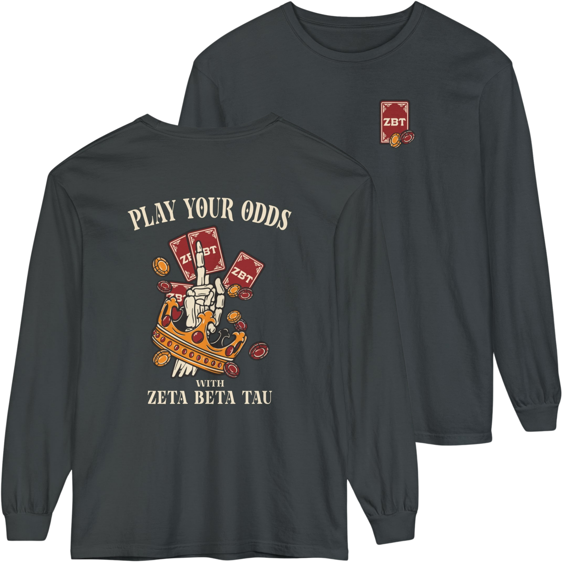 grey Zeta Beta Tau Graphic Long Sleeve | Play Your Odds