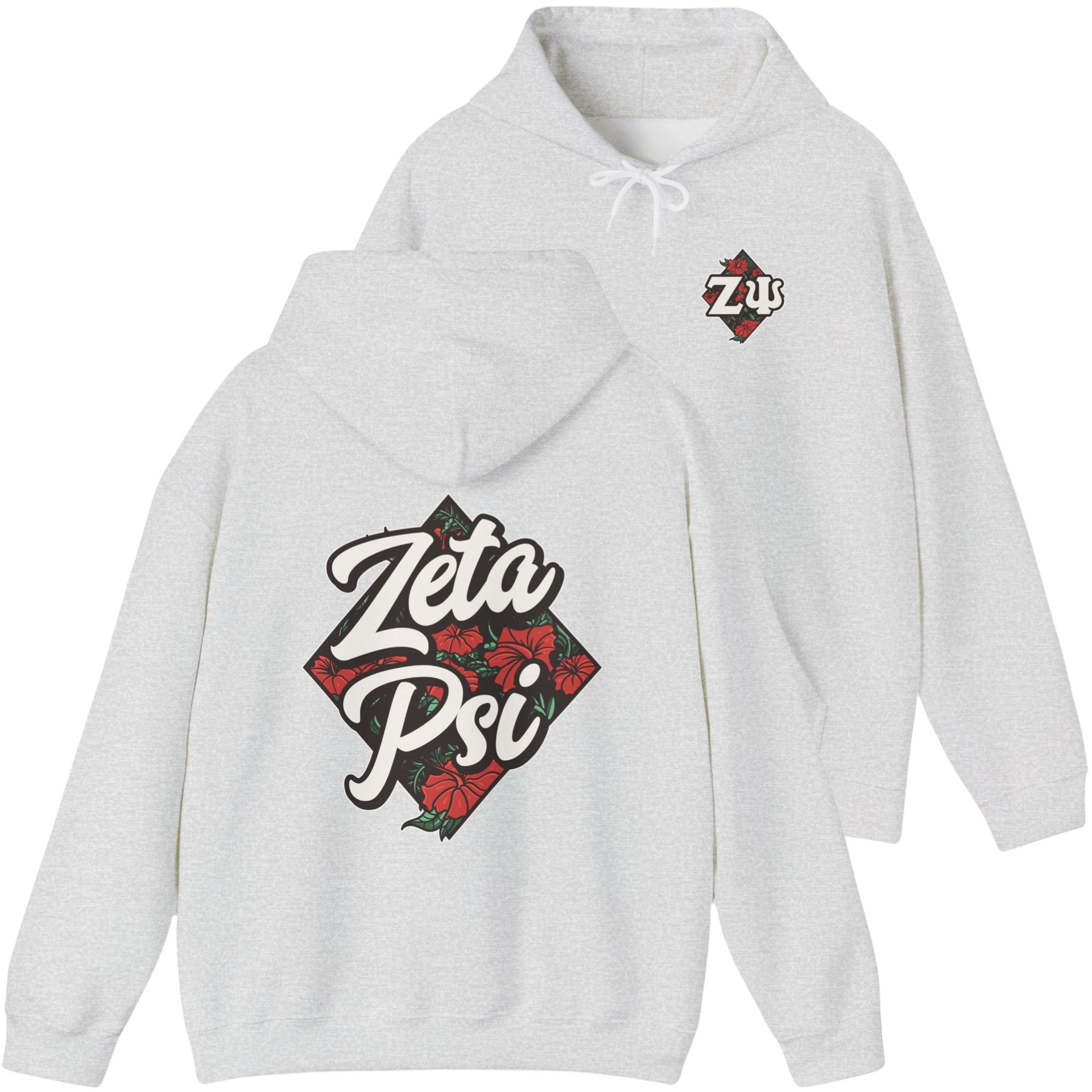 Grey Zeta Psi Graphic Hoodie | Aloha