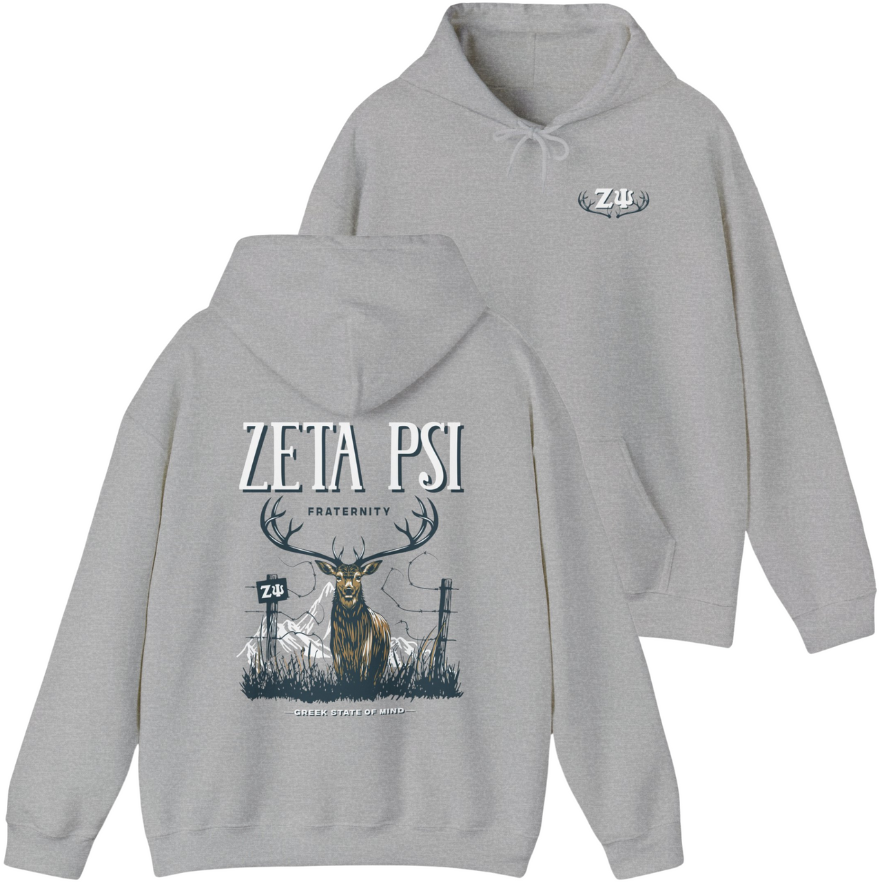 Zeta Psi Graphic Hoodie | Big Buck