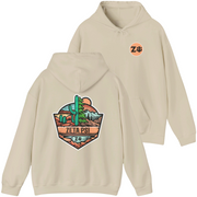 ivory Zeta Psi Graphic Hoodie | Desert Mountains