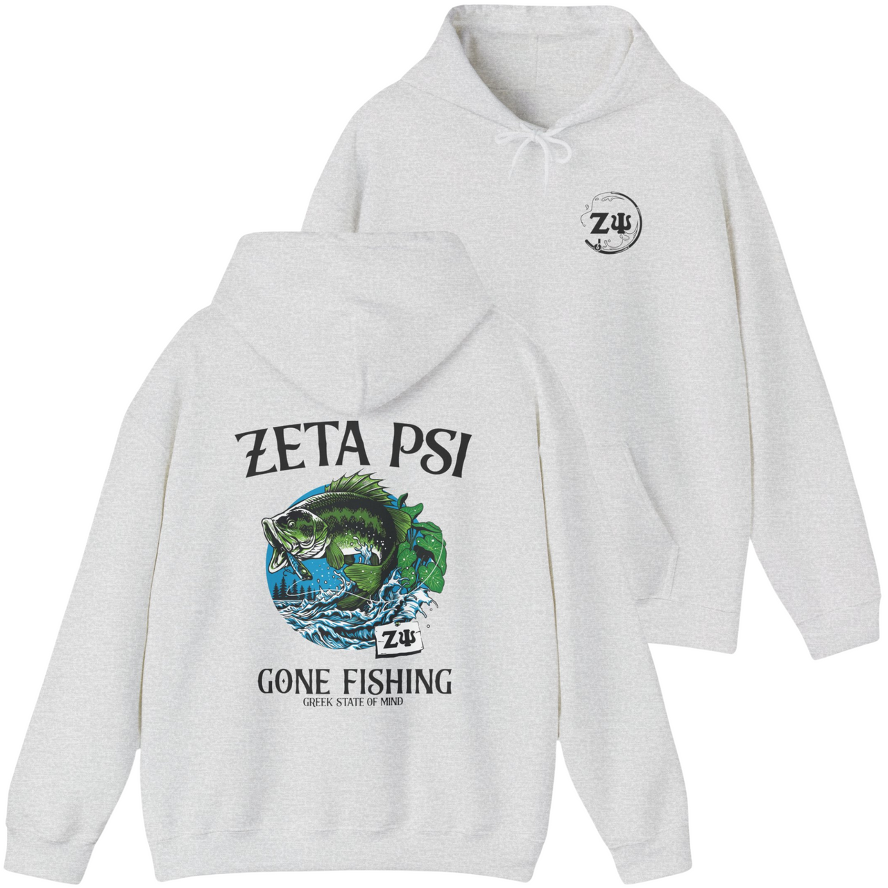 Zeta Psi Graphic Hoodie | Gone Fishing