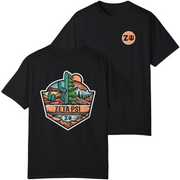 black Zeta Psi Graphic T-Shirt | Desert Mountains