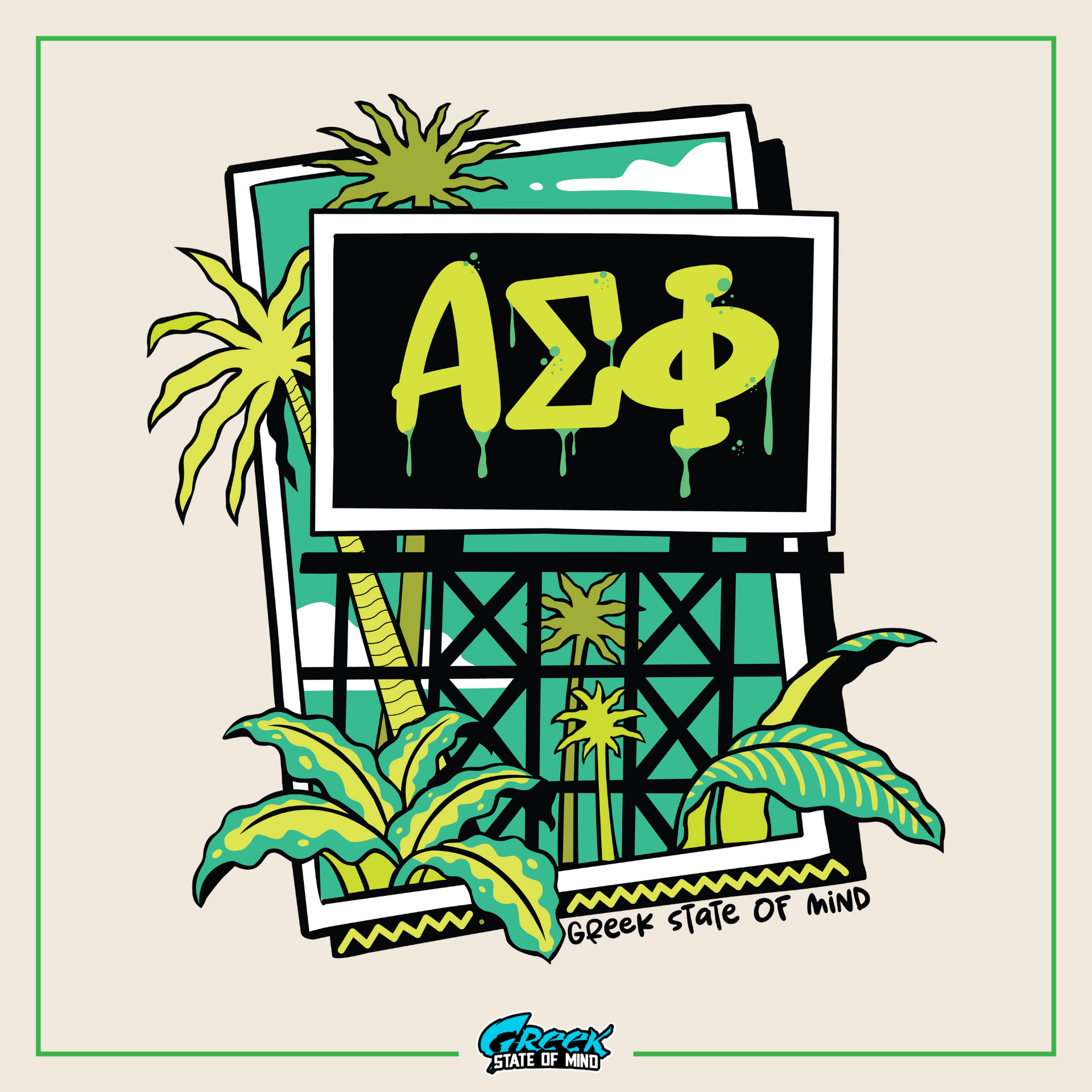 a poster with the word azp on it