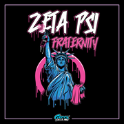 the statue of liberty with the word zeia psi on it