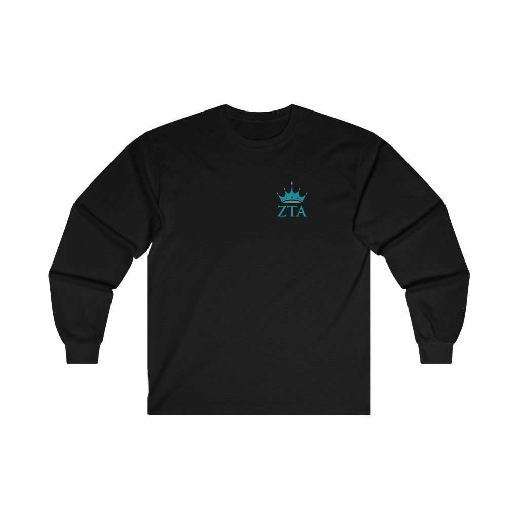 Zeta Tau Alpha Graphic Long Sleeve T-Shirt | ZTA Crown LC