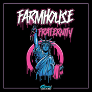 the statue of liberty with the word farmhouse on it