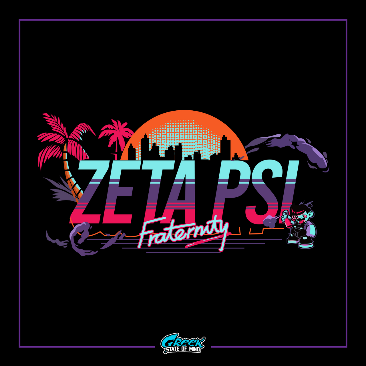 the logo for zetapsi, a retro video game