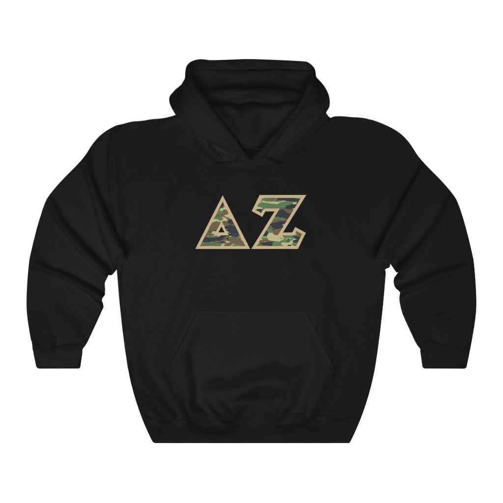 Delta Zeta Printed Letters | Camouflage Hoodie