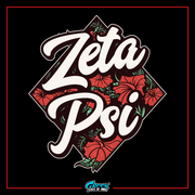 a black background with a red and white lettering that says zeta pi