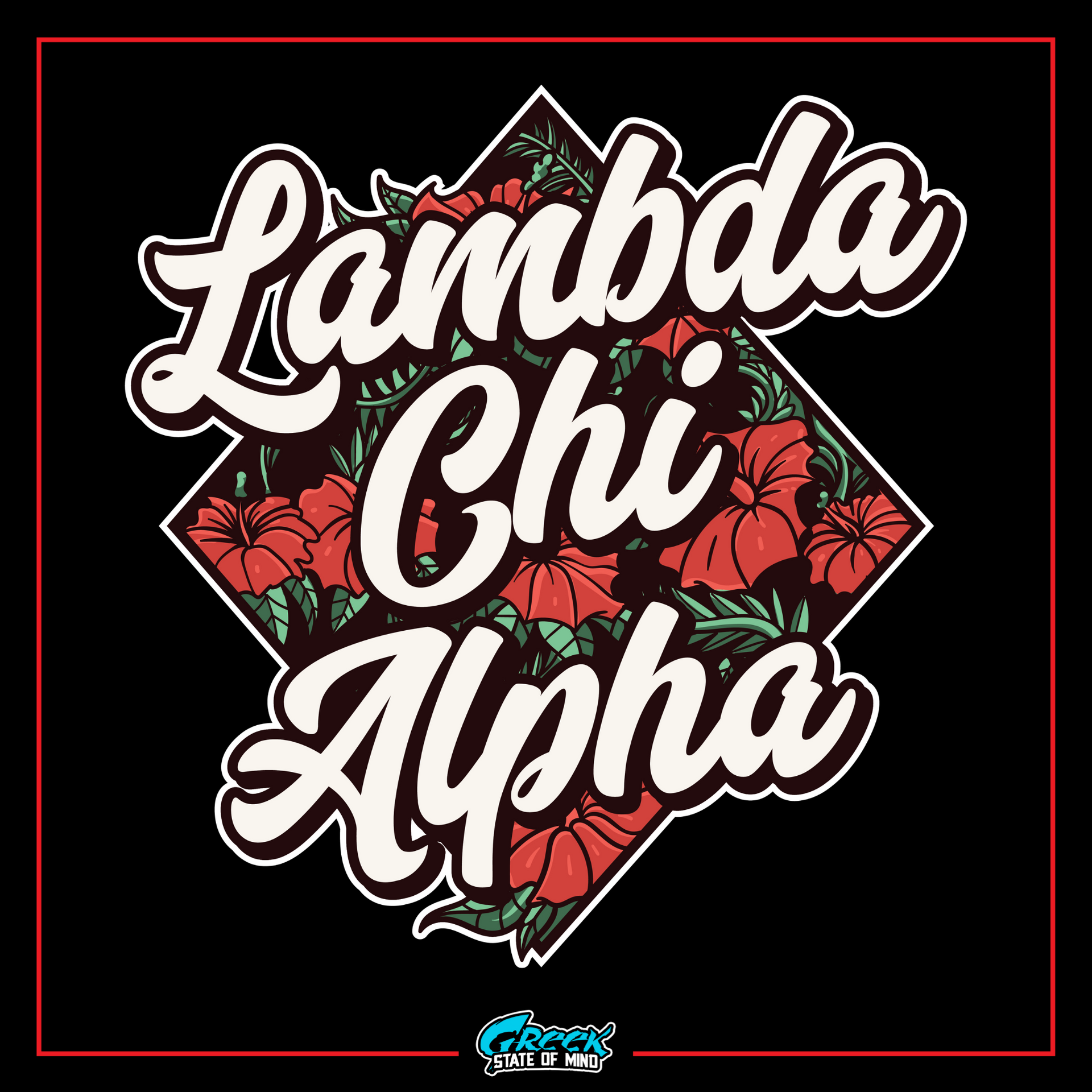 a black background with red flowers and the words lamaba chi alha