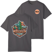 Grey Pi Kappa Alpha Graphic T-Shirt | Desert Mountains