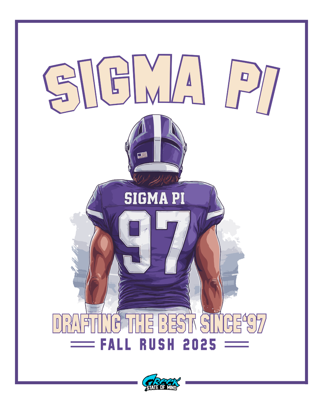 D021 – Sigma Pi Football Rush Fraternity Shirt Design