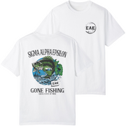 white Sigma Alpha Epsilon Graphic T-Shirt | Gone Fishing