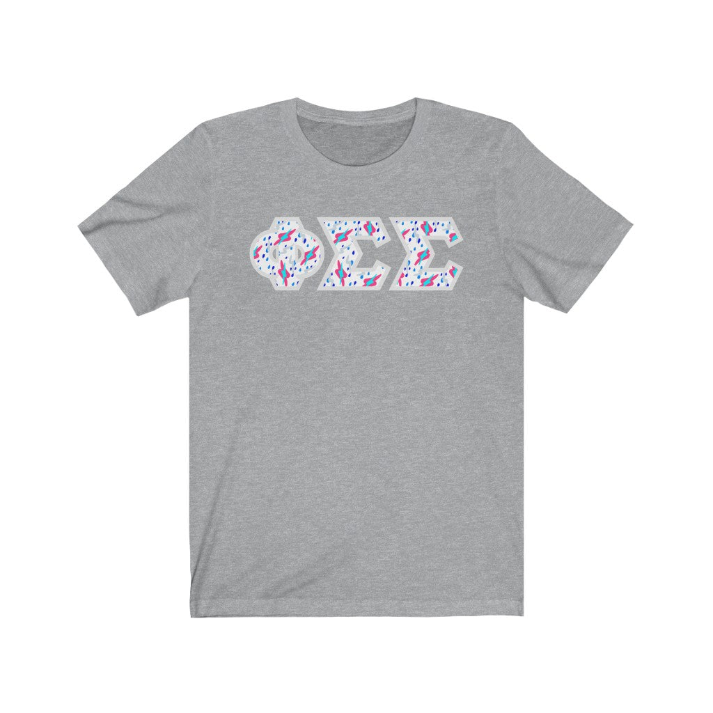 Phi Sigma Sigma Printed Letters | Bayside White T-Shirt