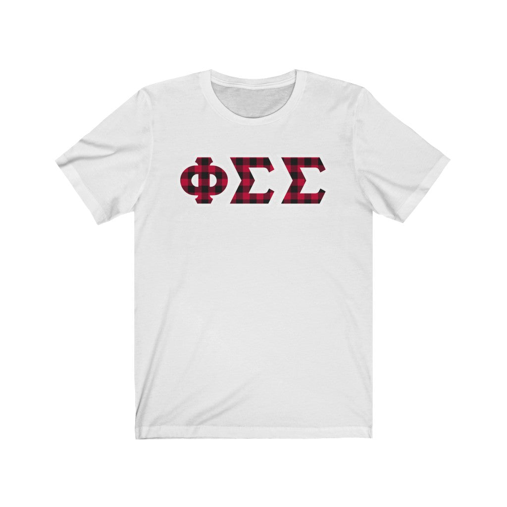 Phi Sigma Sigma Printed Letters | Buffalo Plaid T-Shirt