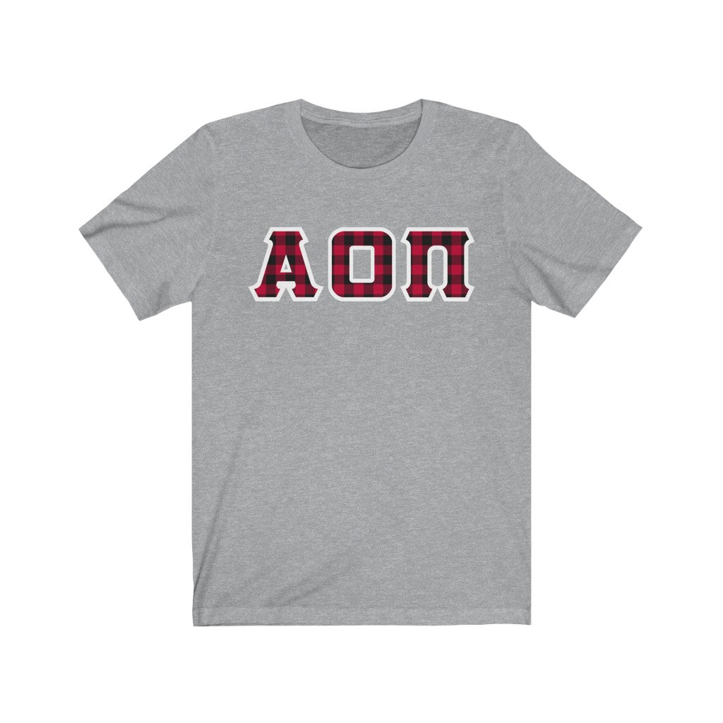 AOII Printed Letters | Buffalo Plaid T-Shirt