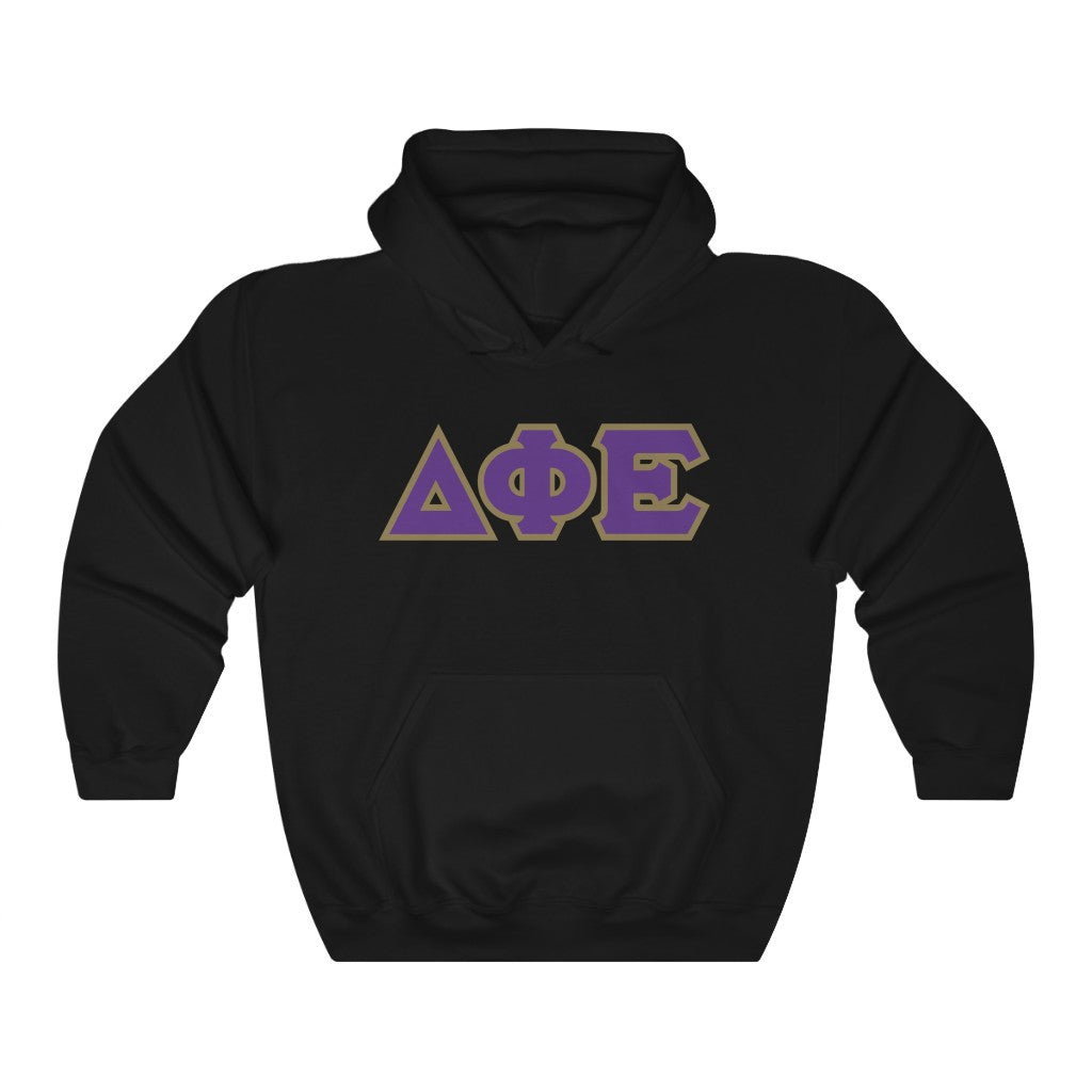 DPhiE Printed Letters | Purple with Gold Border Hoodie