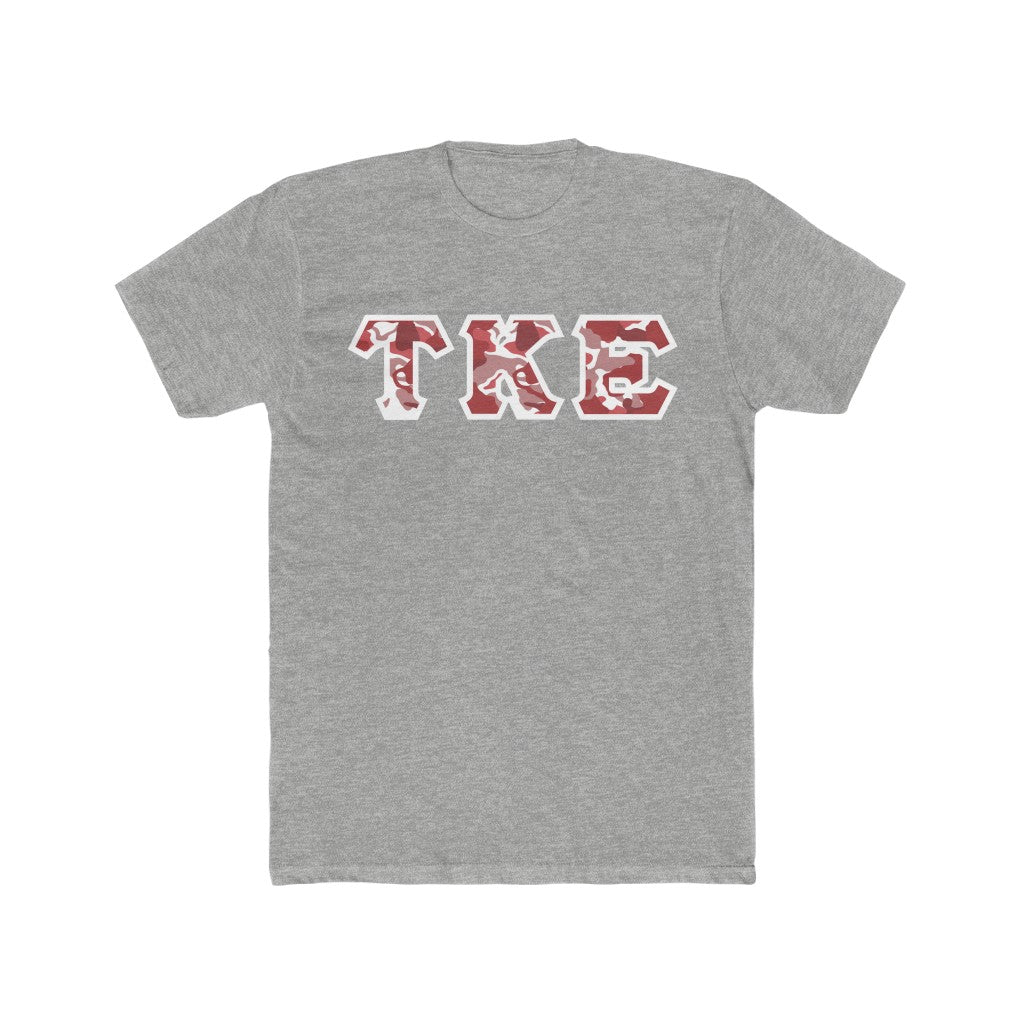 Tau Kappa Epsilon Printed Letter T-Shirt | Red Camouflage